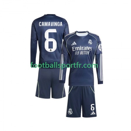 Tenue Real Madrid Camavinga 6 Enfant Exterieur 2025-2026 Maillot de Foot ML